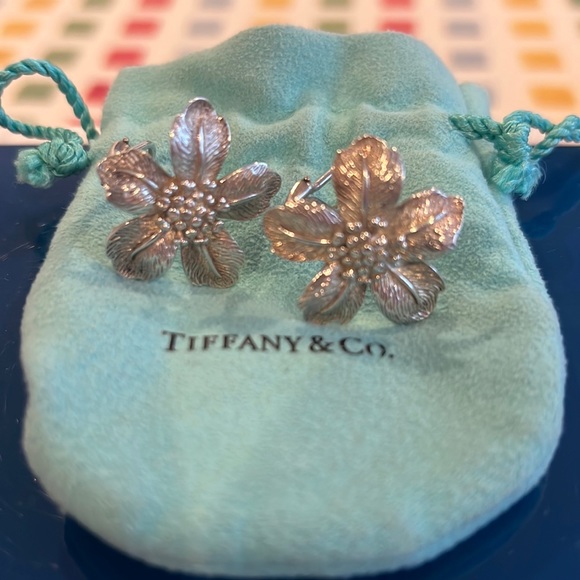 Tiffany & Co. Jewelry - Tiffany rare dogwood earrings